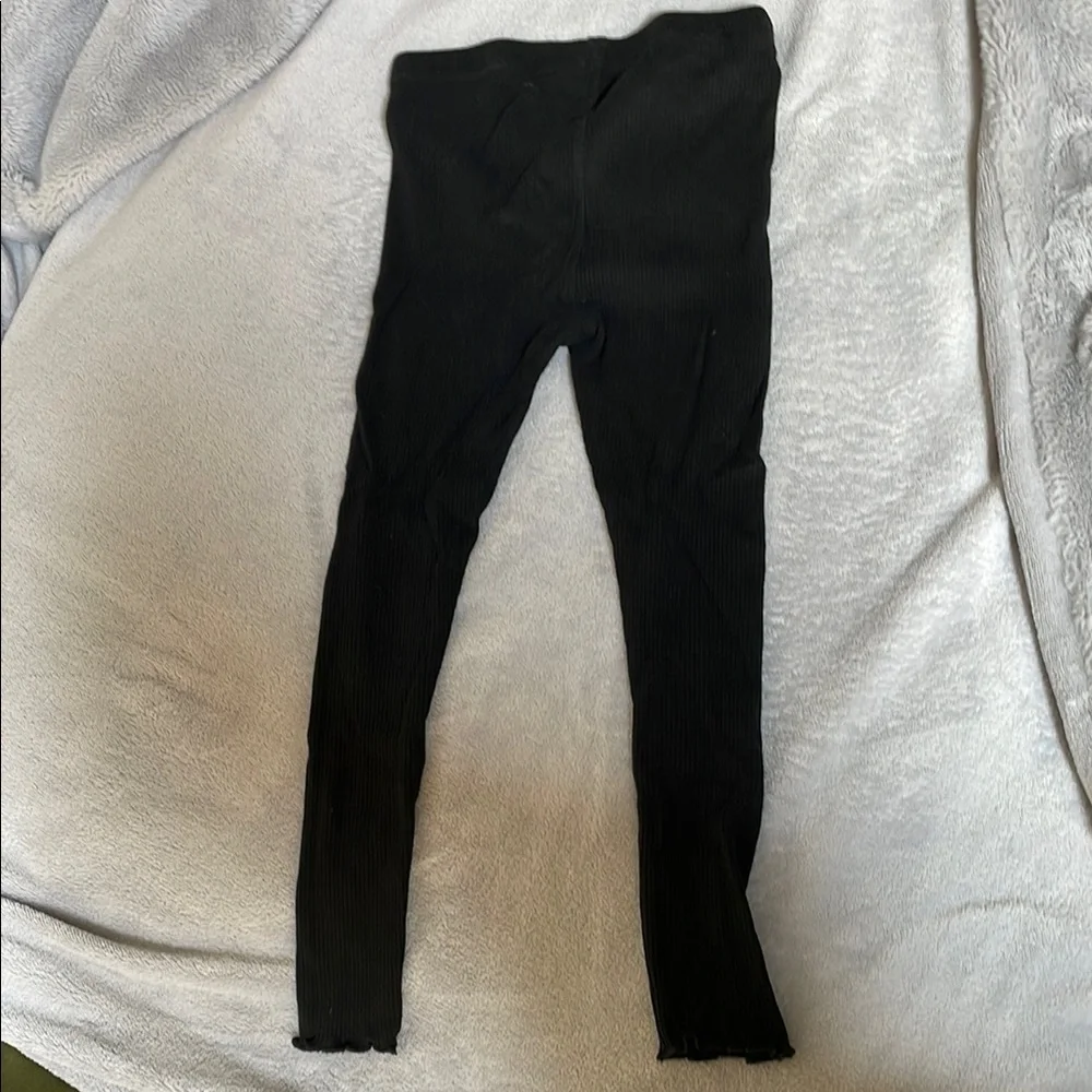 Rumi + Ryder Black Kids Ribbed Leggings